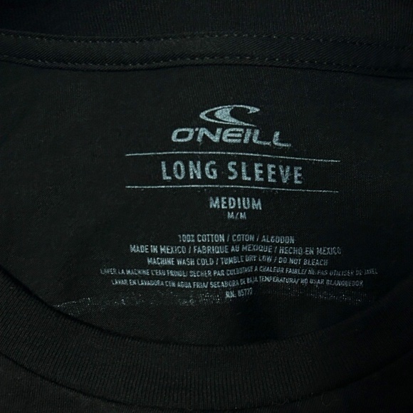 O'Neill Black Tee t-shirt Graphic Long Sleeve Pullover Top 100% Cotton - Picture 6 of 8
